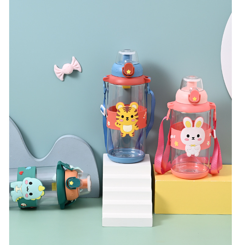 儿童卡通运动水壶户外便携塑料弹跳吸管杯男女学生可爱吸管杯礼品详情5
