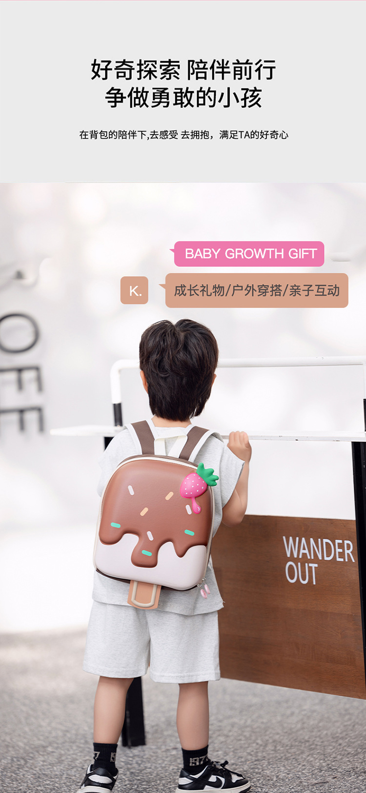 新款可爱潮流儿童双肩背包可爱幼儿园书包宝宝女童男孩轻便甜品包详情3