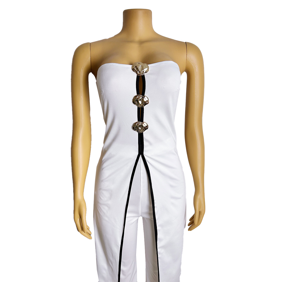 ZY6190 Amazon Independent store strapless false two-piece elegantly designed jumpsuit New partyjumpsuit pic 17