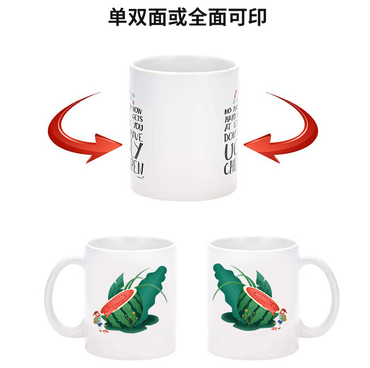 Simple color glaze Mark ceramic cup, heat transfer coated cup, high appearance level, creative DIY, printable ceramic cup pic 12