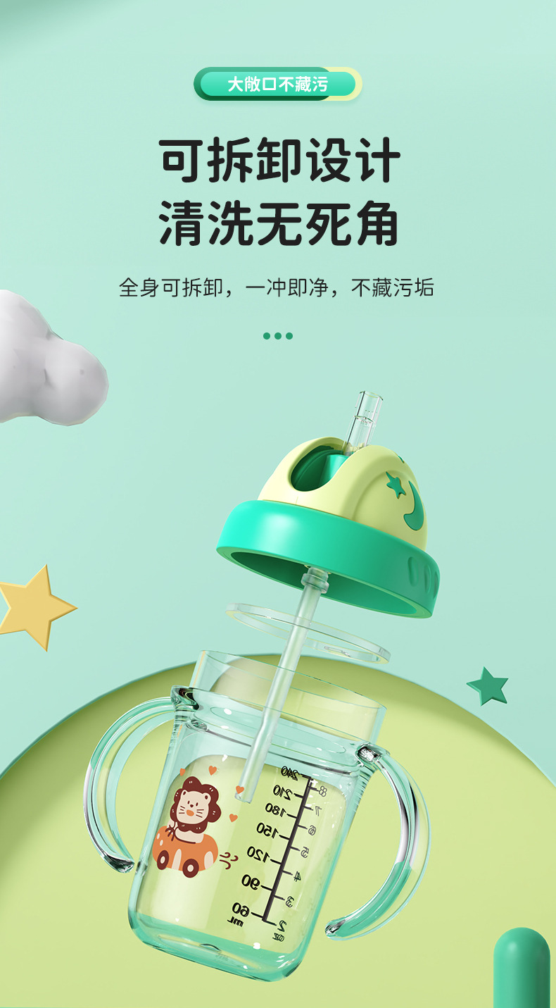 儿童水杯大容量塑料吸管杯宝宝喝水便携水杯防摔防漏夏季水杯批发详情17