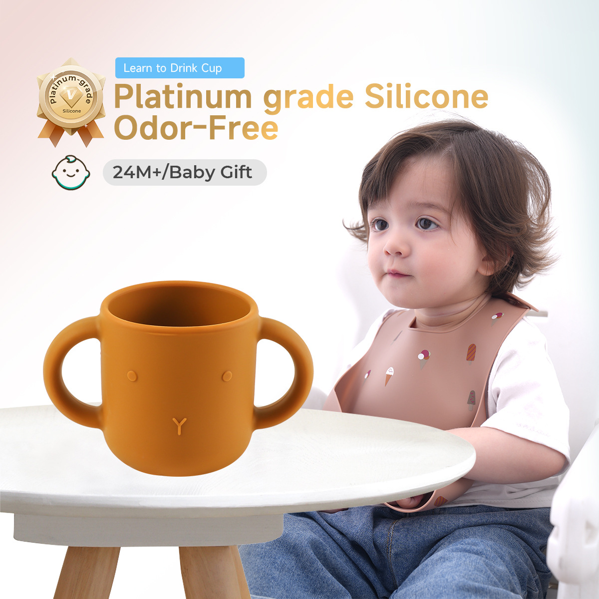 学饮杯新国标婴儿专用宝宝学喝水双耳杯子耐摔耐高温儿童硅胶水杯详情3