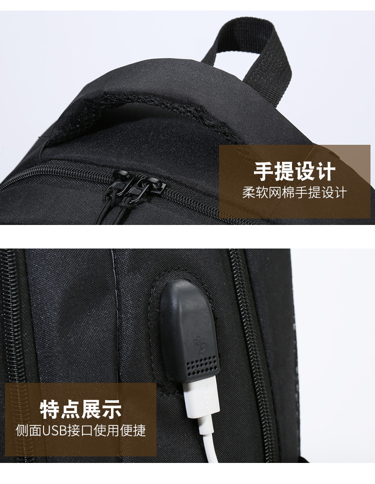 Wholesale 2023 New business double backpack, wear-resistant, water-repellent, large-capacity travel computer bag, casual, fashionable and simple pic 33