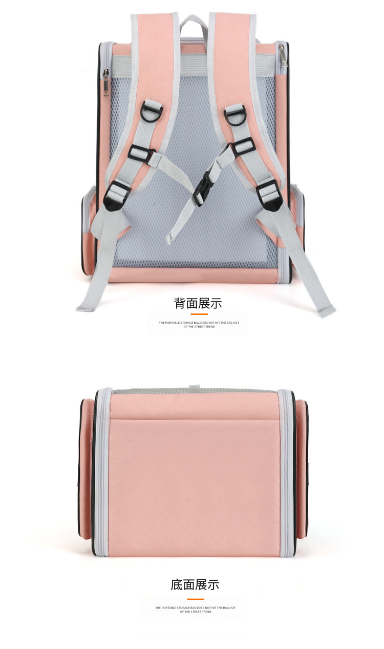 Portable breathable double-shoulder cat bag, foldable cat bag for outdoor travel pic 19