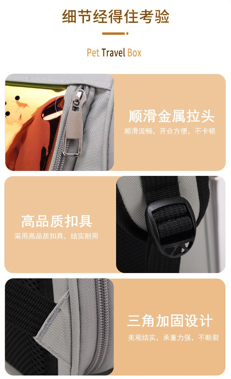 New outdoor cat bag, convenient large-capacity breathable pet bag, breathable outdoor travel cat backpack, cross-border wholesale pic 26