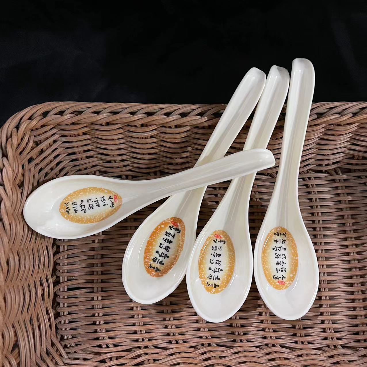 【 No. 3-10 】125 Auspicious Spoon 1400 per piece 125 Auspicious Spoon Melamine Spoon Long Handle Spoon with Hook Spoon Flat Bottom Spoon Spicy Hot Pot Spoon Soup Spoon Spoon One yuan supply pic 3