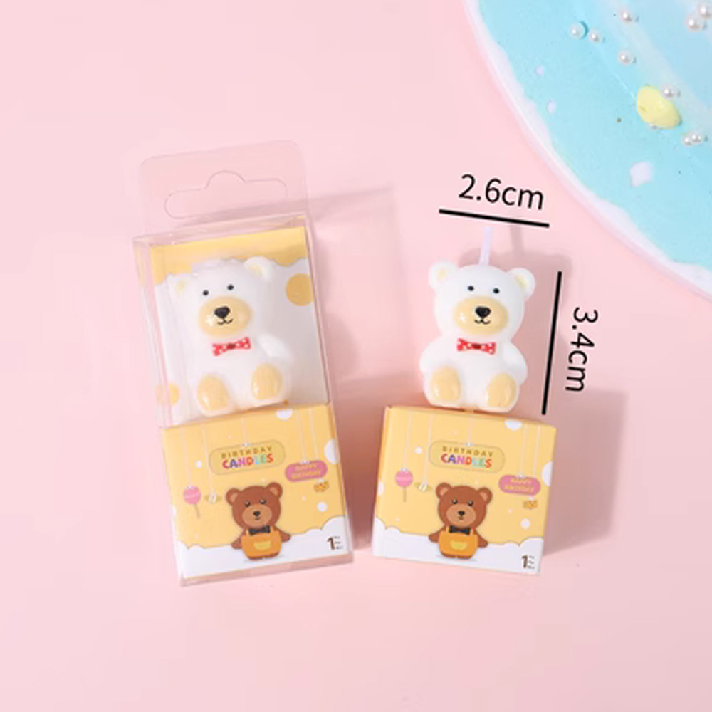 ins可爱卡通小熊生日蜡烛 烘焙蛋糕装饰插牌儿童生日派对拍照道具详情3