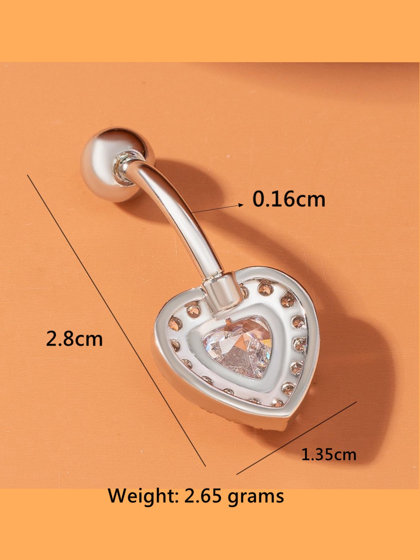 跨境热销316不锈钢合金光球肚脐环脐扣外牙脐钉欧美人体穿刺饰品详情4