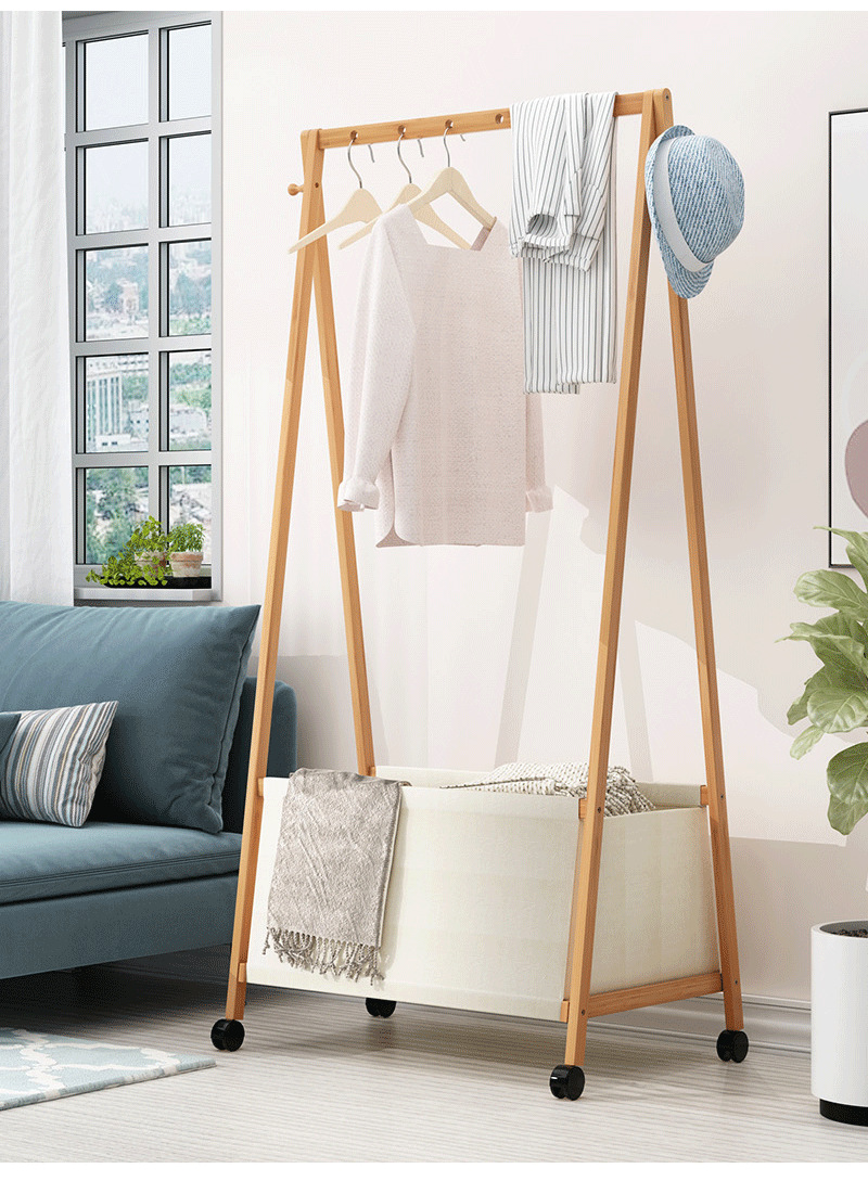 简易衣架落地布艺衣帽架卧室网红家用挂衣服架子挂包架收纳置物架详情6