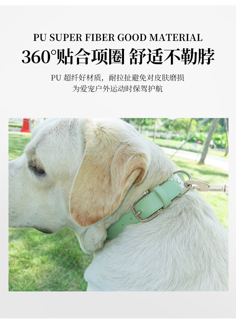 Cross-border pet collars, adjustable PU leather dog and cat necks, anti-strangling solid color collars, cat and dog supplies in stock pic 10