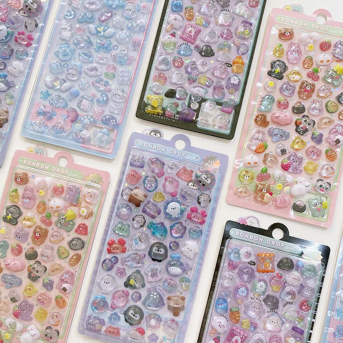 Wholesale of Japanese-style cartoon, beautiful 3d stereoscopic relief acrylic diamond and gemstone stickers for children and girls pic 6
