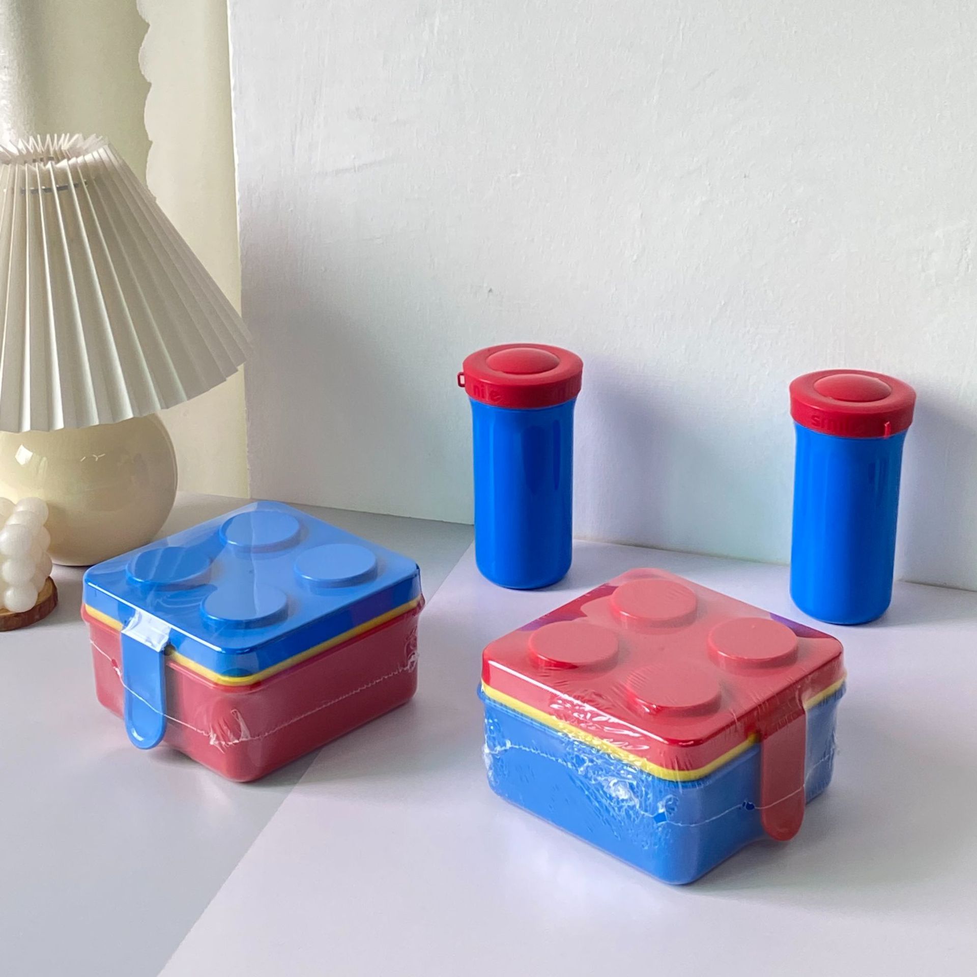 创意正方形积木饭盒卡通儿童单层午餐盒野餐便携沙拉盒学生便当盒详情1