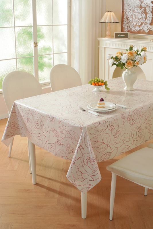 TPU faux linen printed rectangular tablecloth, no-wash, waterproof, oil-proof, heat-resistant, light luxury dining table and coffee table fabric home tablecloth pic 16