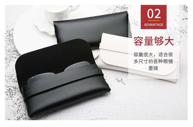 热销卡带软包眼镜盒手工便携眼镜包太阳眼镜收纳包皮革墨镜盒批发详情3