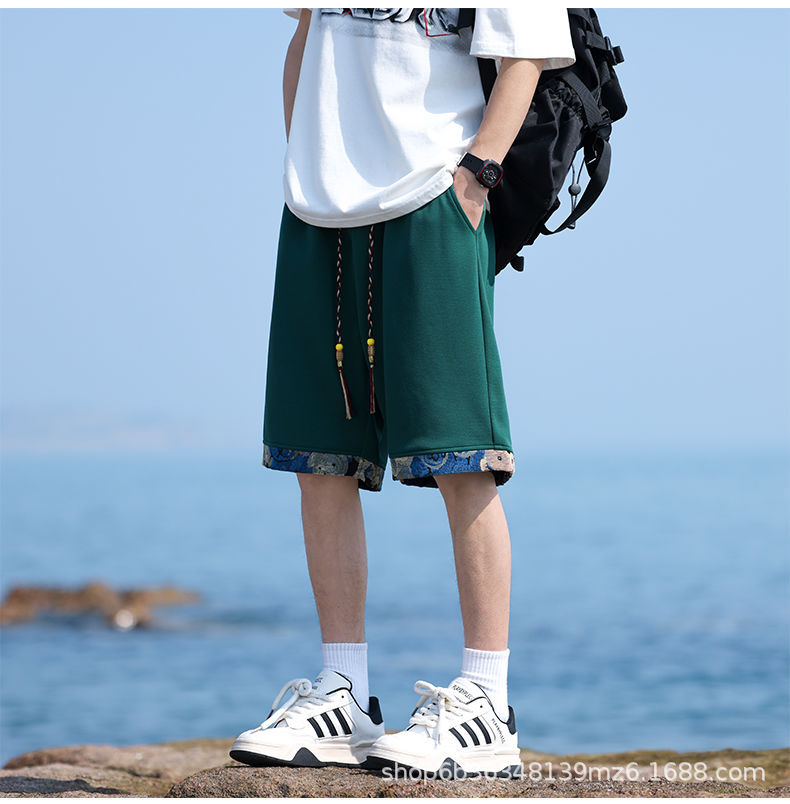 国潮新中式运动短裤男夏季新款沙滩裤潮牌国风刺绣休闲重磅篮球五分裤详情6