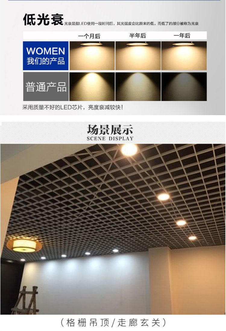 cob square spotlights, grille lights, led bold lights, ceiling lights, single-head, double-head, triple-head downlights, shopping malls, exhibition halls, living rooms pic 16