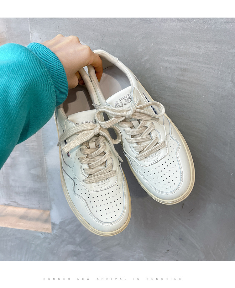 真皮厚底小白鞋女2025新款韩国小众百搭系带德训鞋休闲运动板鞋潮详情17