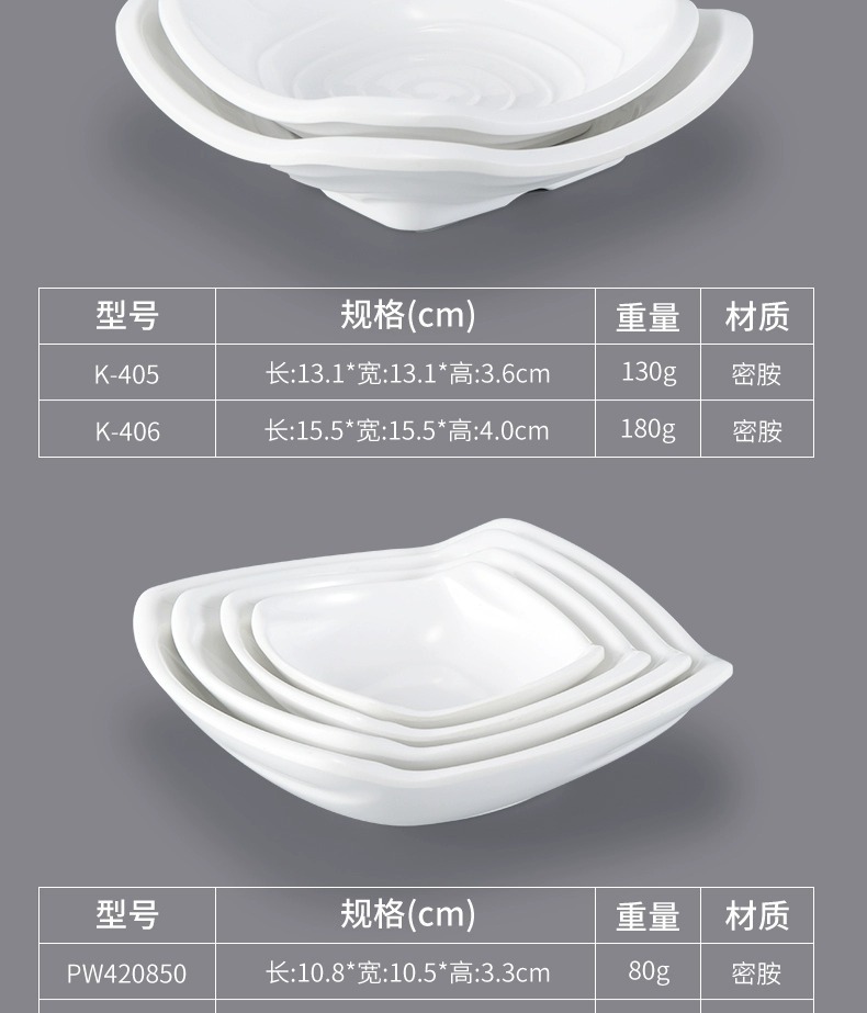 密胺小碟子塑料四方形小盘子快餐小菜碟调料味碟小吃盘商用详情6