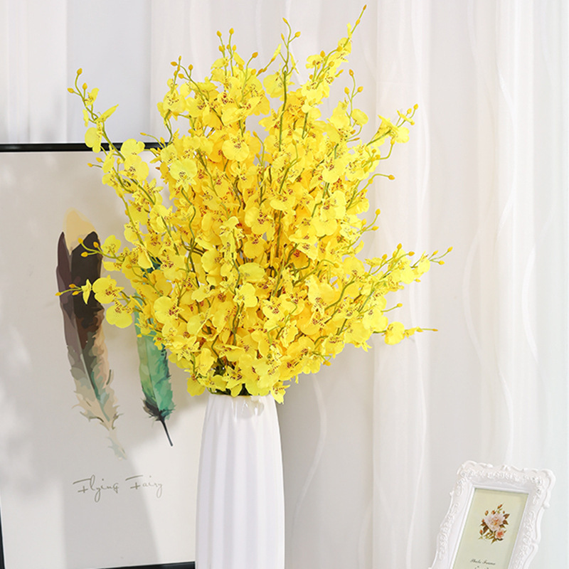 仿真跳舞兰黄色文心兰家居装饰5叉跳舞兰 北欧花艺摆件花束跳舞兰详情10