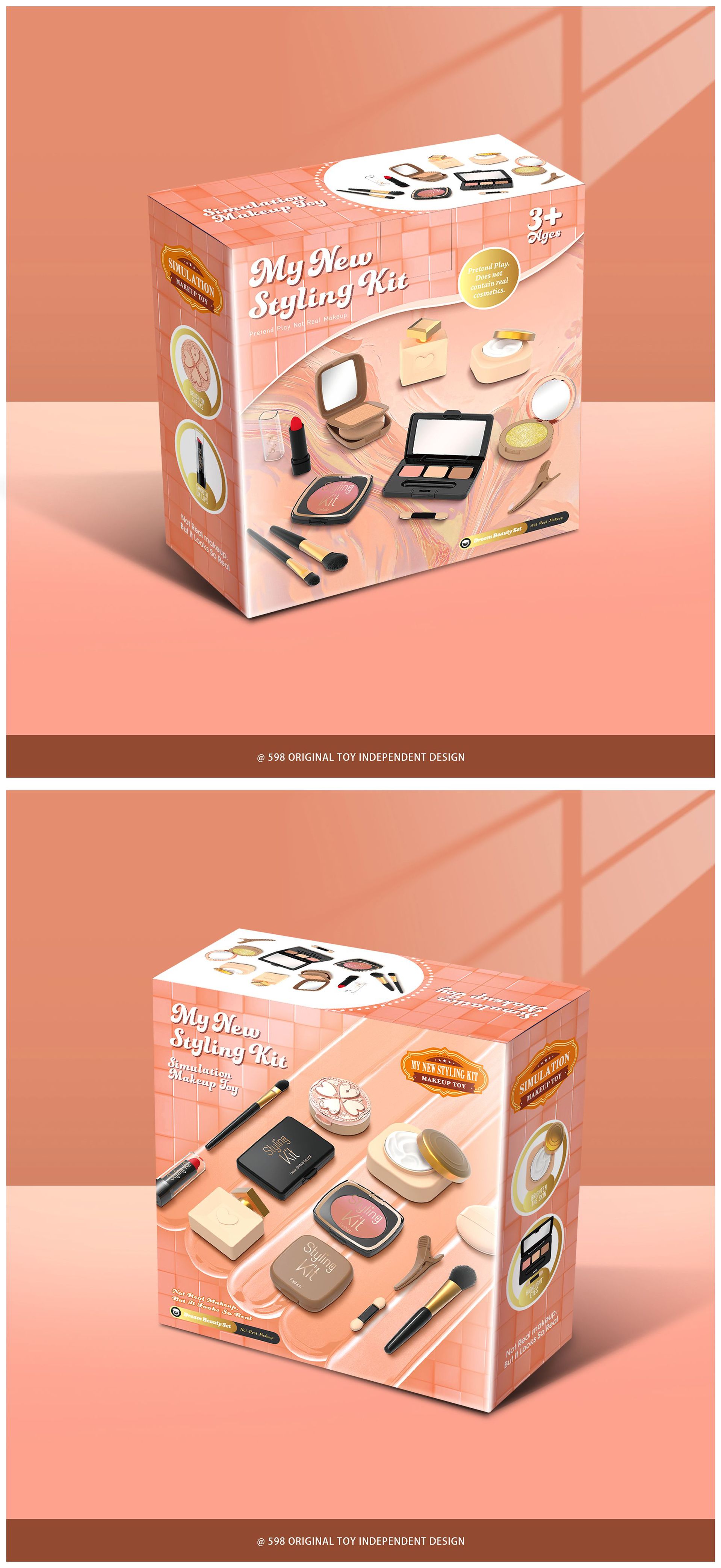 严选跨境新品儿童过家家仿真化妆玩具女孩彩妆套装不可涂抹亚马逊详情8