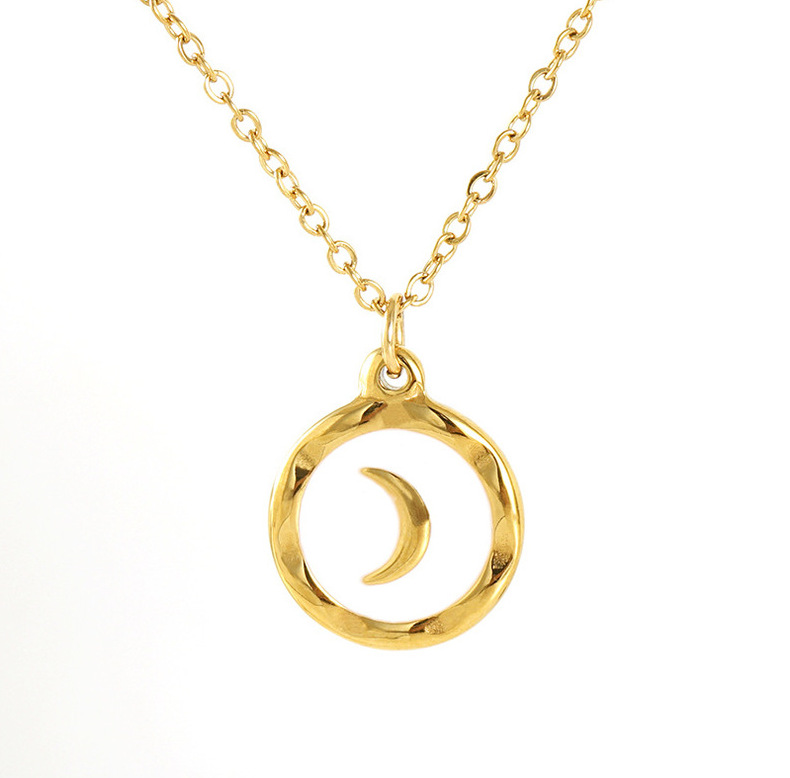 New cross-border European and American oil drop enamel moon pendant for women, a niche design, cold and trendy, cool couple necklace for women pic 24