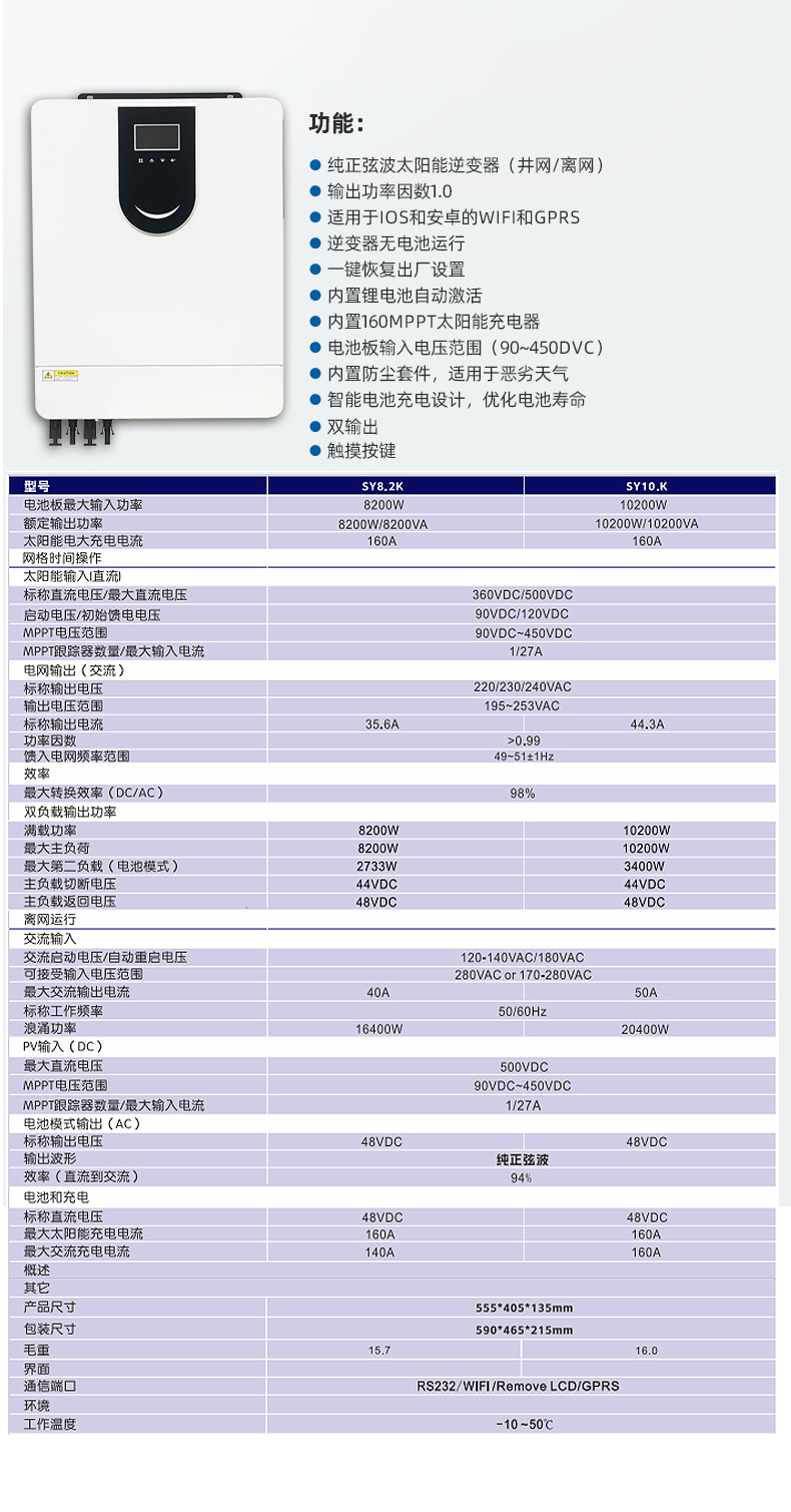 The Shengyang solar inverter reverse control integrated machine is equipped with an mppt solar controller and a hybrid control inverter pic 14