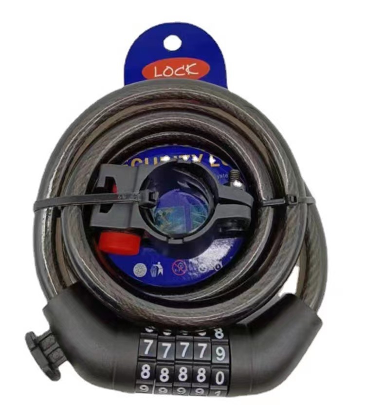 自行车锁单车防盗密码锁山地车便携式车锁电动车锁链条锁缆绳锁详情2