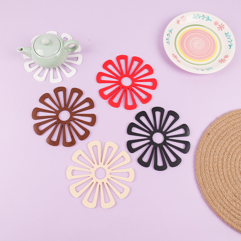 花朵隔热垫创意硅胶防烫垫家用防滑碗盘垫防热碟子垫菜垫锅垫详情7