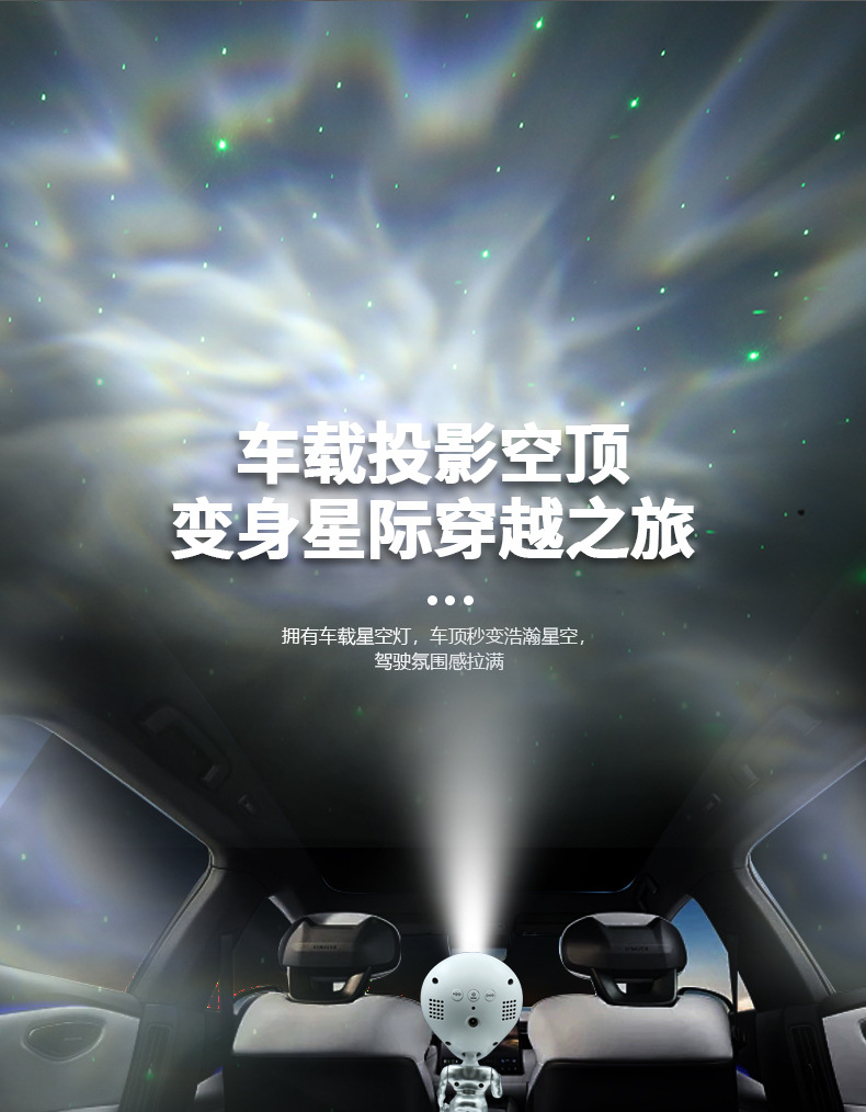 亚马逊创意大眼变异外星人语音互动星空投影灯 创意蓝牙白噪音旋转星空灯家庭桌面卧室摆件车载生日礼品LED浪漫氛围奇幻小夜灯详情7