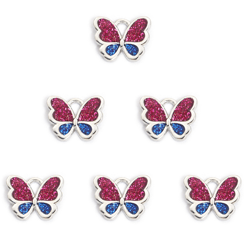 时尚炫彩蝴蝶滴油合金挂件 动物DIY饰品配件手链项链耳环吊坠配饰详情25