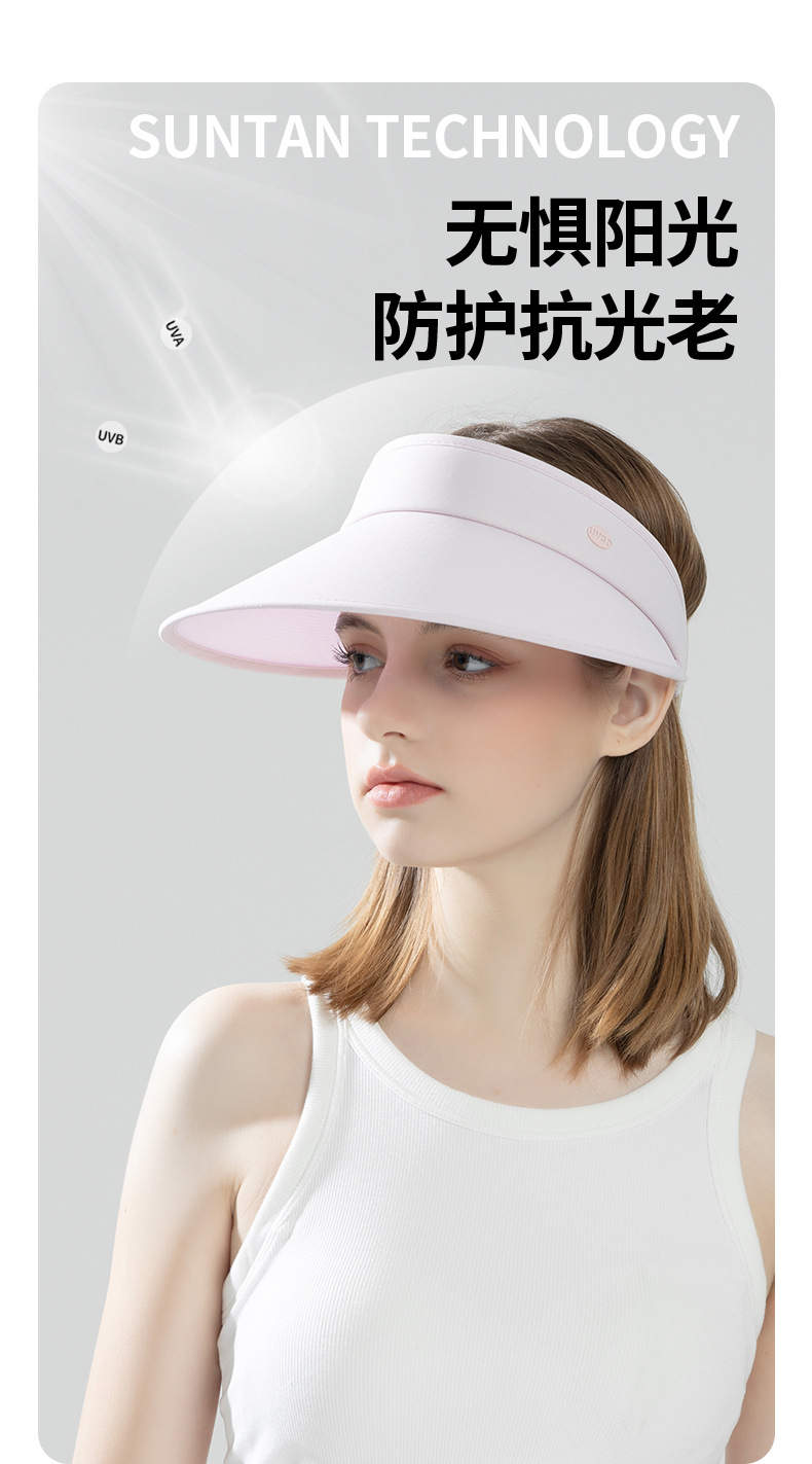 阔型发箍空顶帽情侣款防紫外线大檐防晒帽男女遮阳帽某蕉同款批发详情3