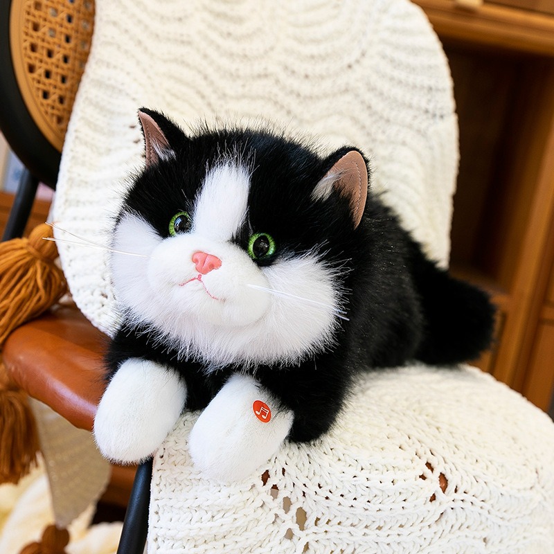 仿真猫会叫猫咪毛绒玩具布偶猫公仔趴款小猫玩偶生日礼物陪睡摆件详情15