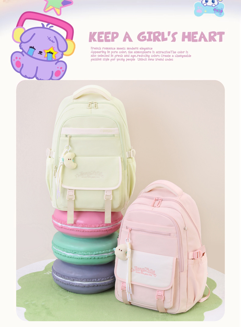 New high-appearance-level weight reduction and spine protection schoolbag for girls, junior high school students, large-capacity ultra-light campus backpack for teenagers pic 11