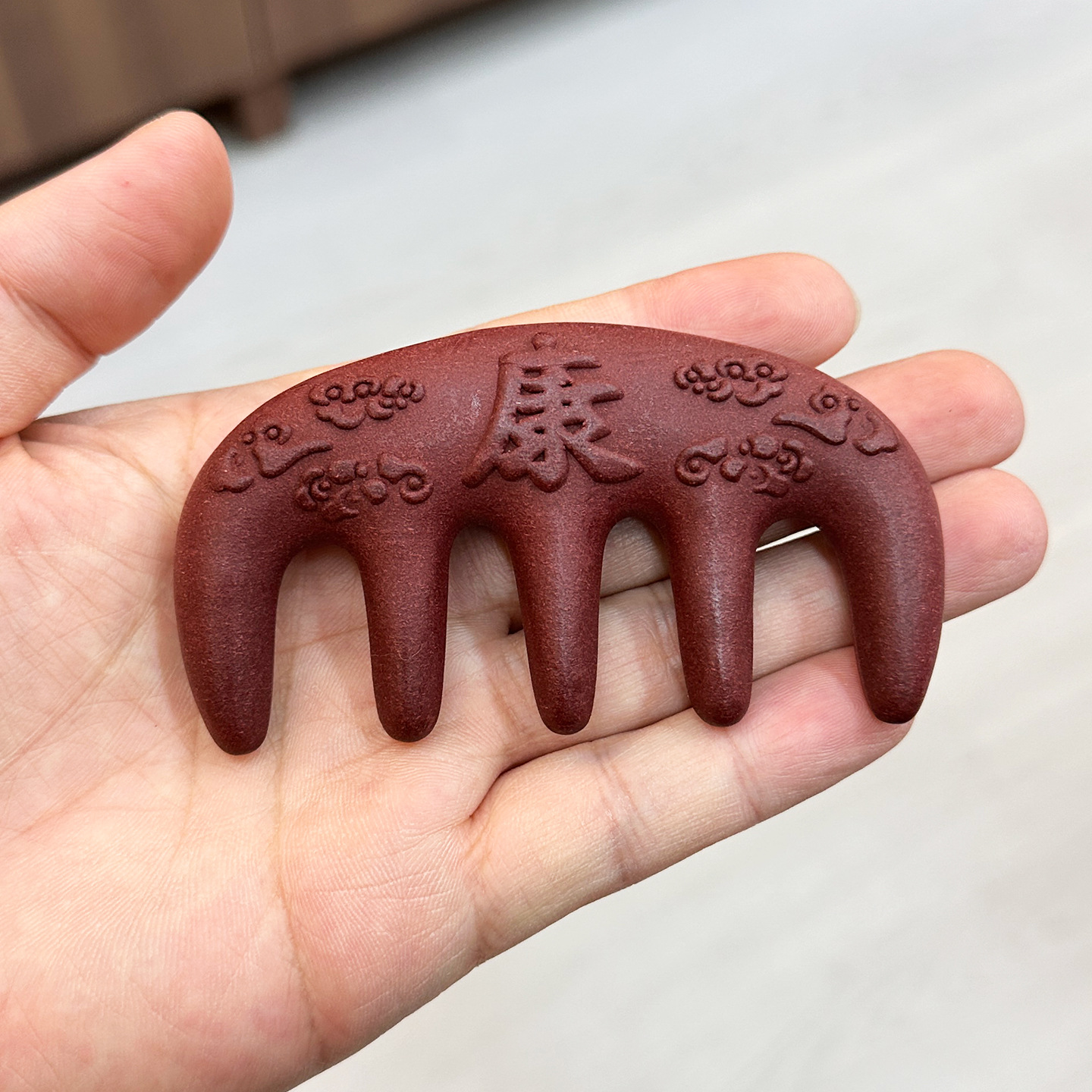 合香珠爆款何首乌按摩梳天然中药养发草药梳工艺品礼品木质梳子批发详情9