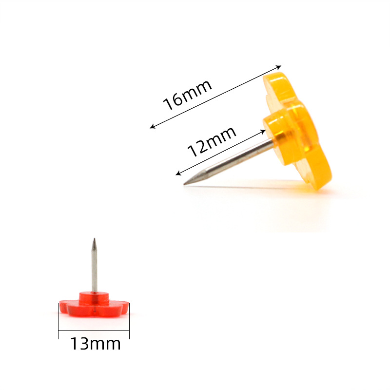 100枚/盒透明彩色盒装花朵工字钉照片墙图片按钉艺术绘画板摁钉详情6
