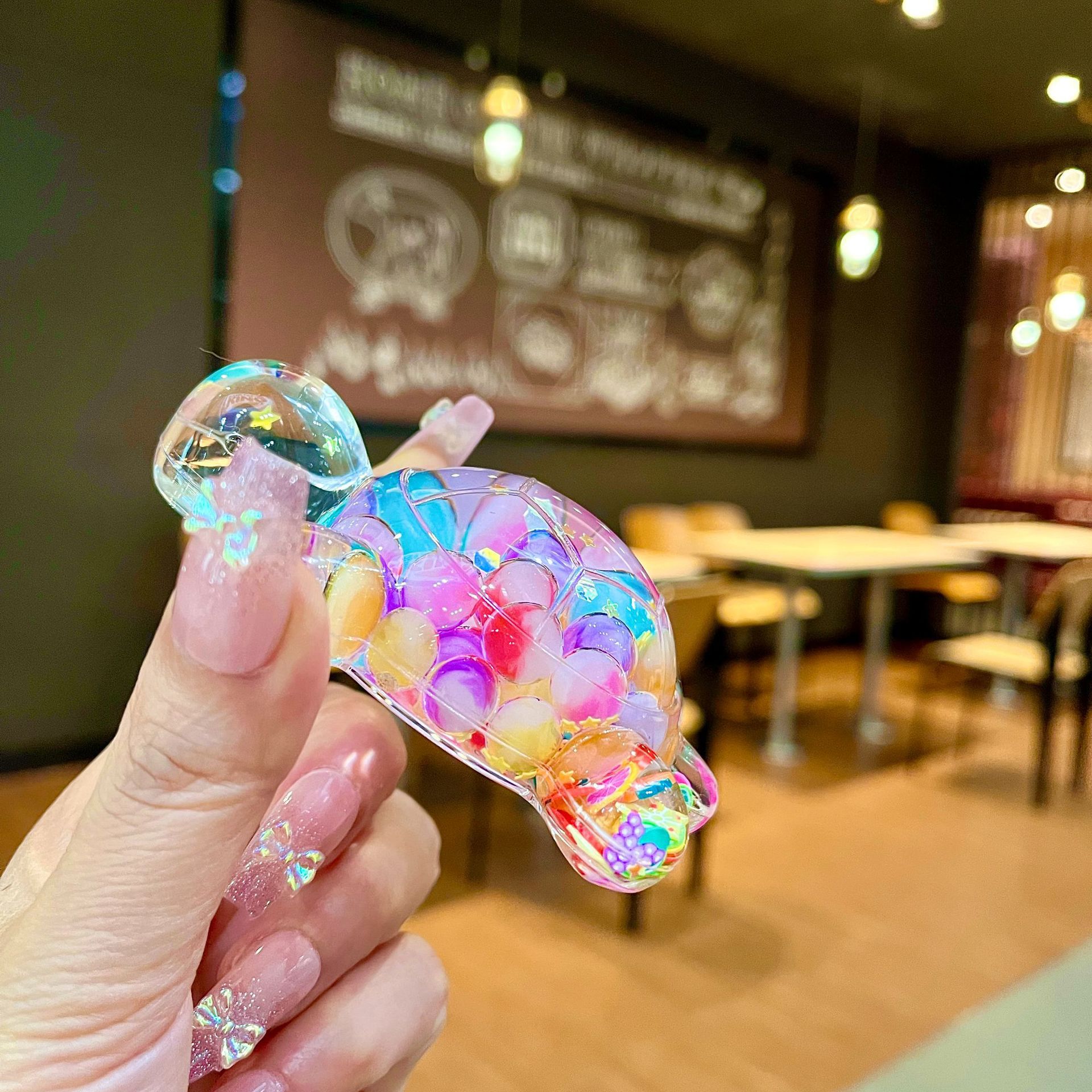 网红爆款夜光流沙大号炫彩爆闪乌龟摆件diy盲盒盲袋创意饰品摆台详情17