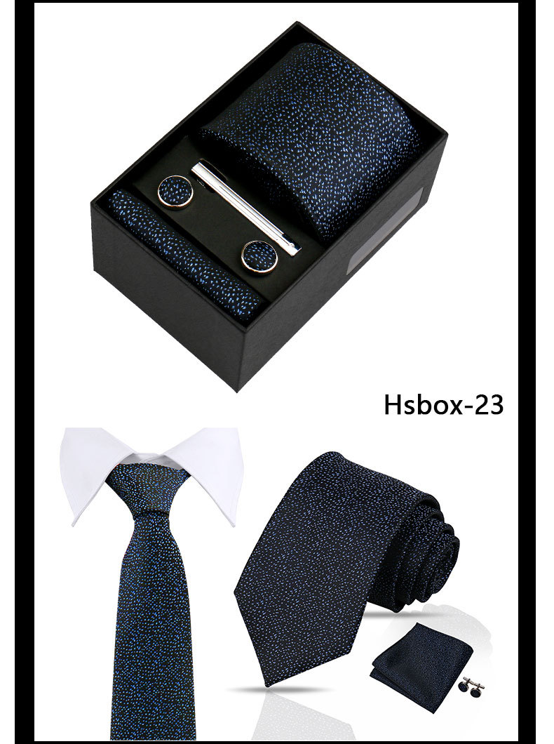 男士商务佩斯利领带口袋巾礼盒套装结婚礼服红色7.5cm手工打结领带配饰详情25