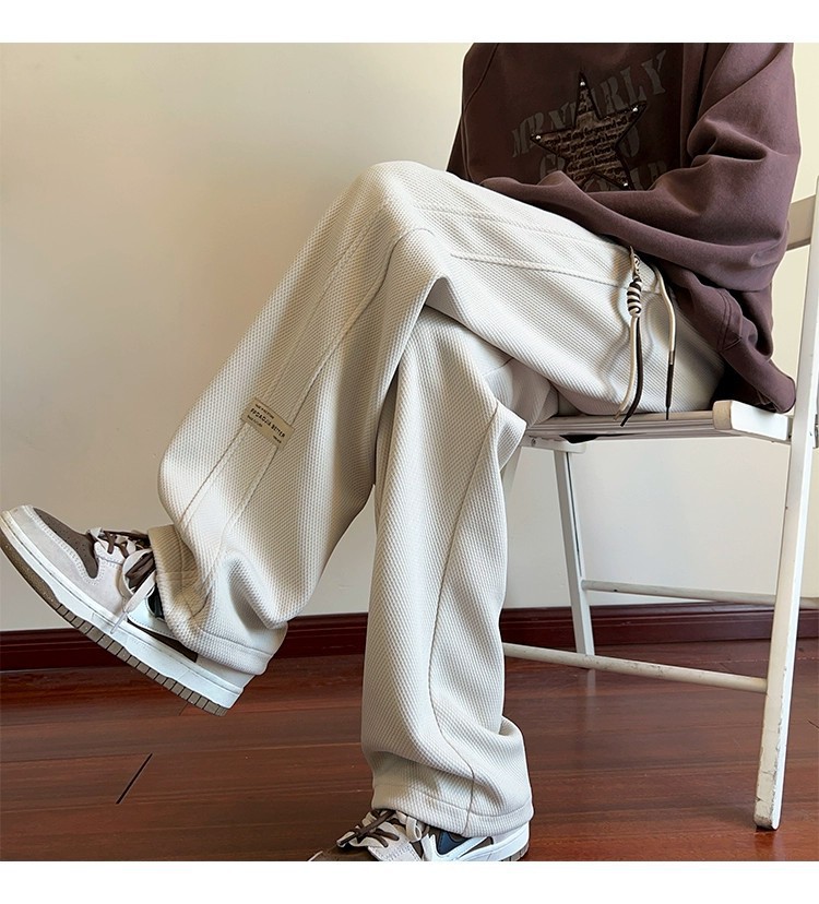 潮牌休闲裤子男宽松春秋新款抽绳运动裤青少年学生高级感卫裤长裤详情31