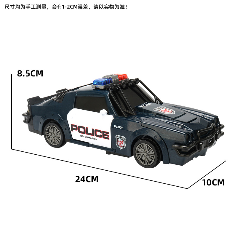 抖音同款电动变形警察车音乐灯光万向特警玩具车自动变形机器人详情6
