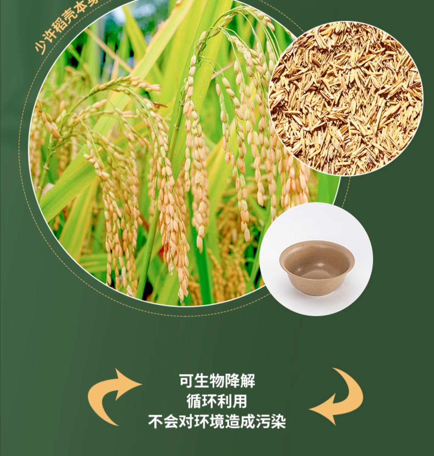 一次性餐具四件套家用商用食品级可降解餐具聚餐户外稻壳碗筷套装详情6