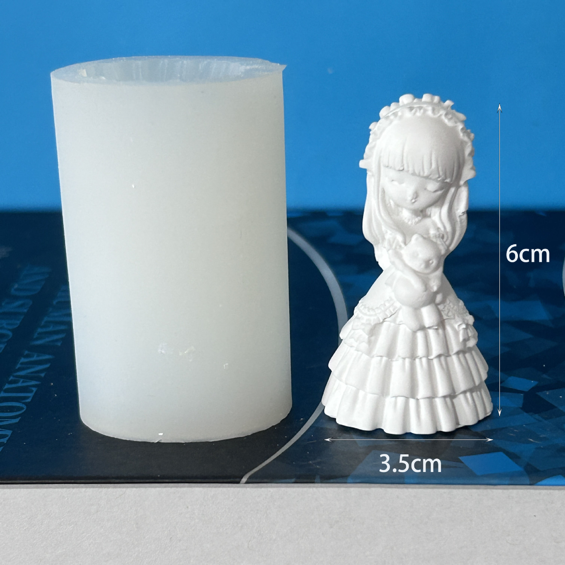 迷你公主娃娃硅胶模具diy手工香薰石膏蜡烛滴胶桌面摆件装饰模具详情8