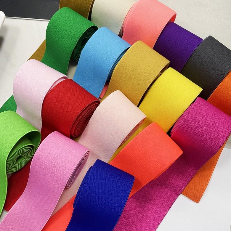 Colored elastic band, polyester latex rubber band, plain weave belt, elastic band accessories pic 6