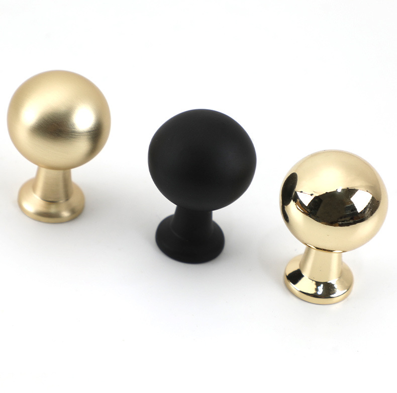 鸽子蛋椭圆抽屉单孔拉手北欧金色亮光黑色橱柜衣柜家具圆形小拉手详情18