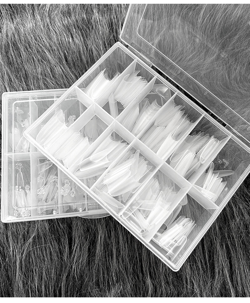 Nail tip auxiliary line: Shallow semi-attached nail tip, oval-shaped, seamless, no-cut, ultra-thin, natural fit, specially designed for nail salons pic 7