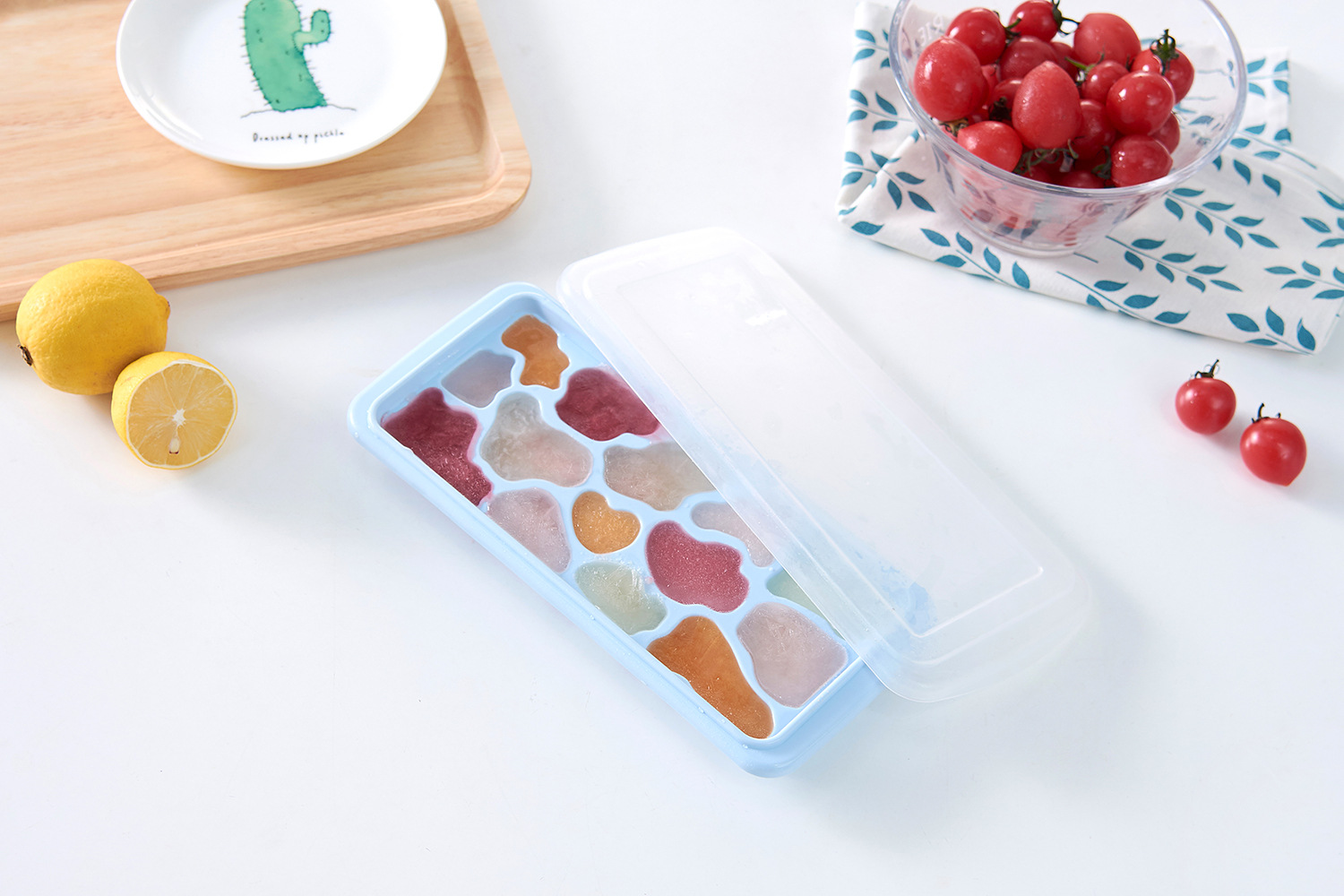 Customized gift ice cube molds, food-grade quantitative press-type ice cube trays, homemade ice boxes for household refrigerators, a magic tool for freezing ice blocks pic 3