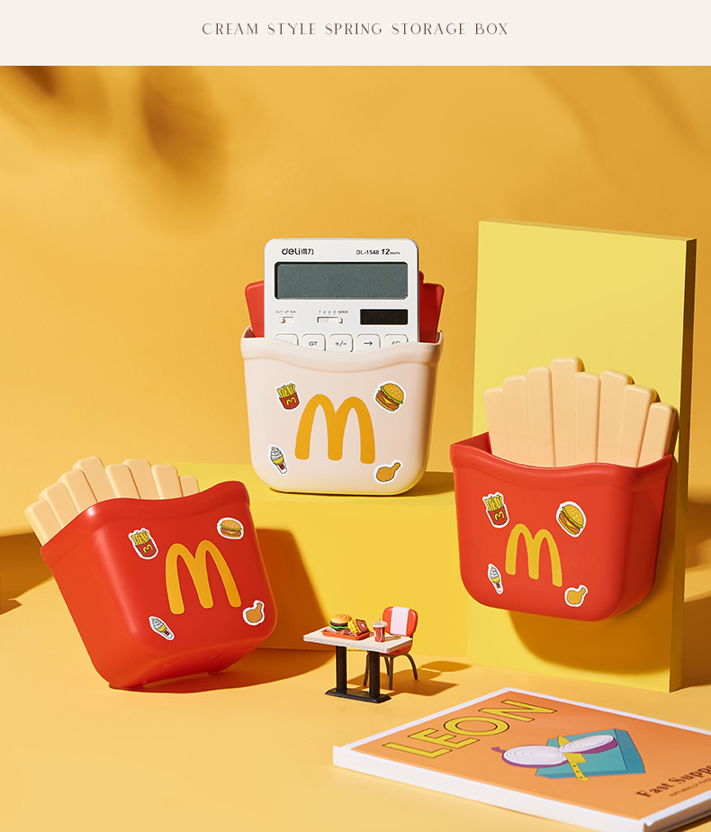 French fries wall-mounted storage cylinder without drilling holes, wall-mounted mobile phone remote control storage box, bathroom toothbrush and toothpaste rack pic 8