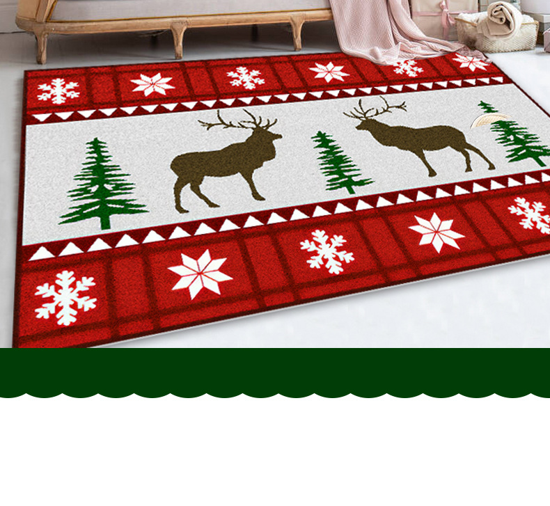 Anti-slip mat, new cartoon 3D floor mat, home living room sofa, bedroom bedside, super soft crystal velvet Christmas tree carpet pic 2