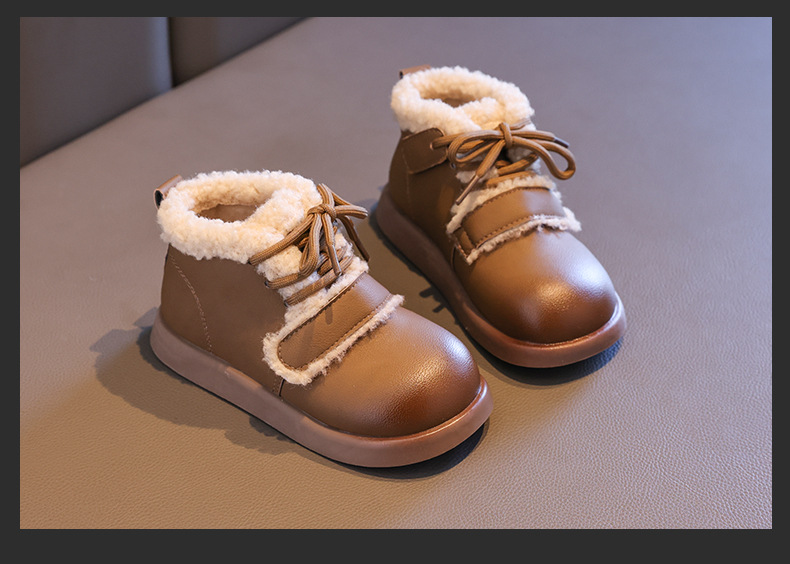 女童短筒棉靴2024冬新款中大童宝宝防滑加绒加厚棉鞋儿童保暖短靴详情15