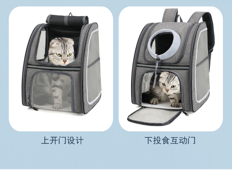 Pet bag for aviation, foldable cat bag, breathable, large-capacity cat and dog, outdoor travel pet backpack, double-shoulder cat bag pic 7