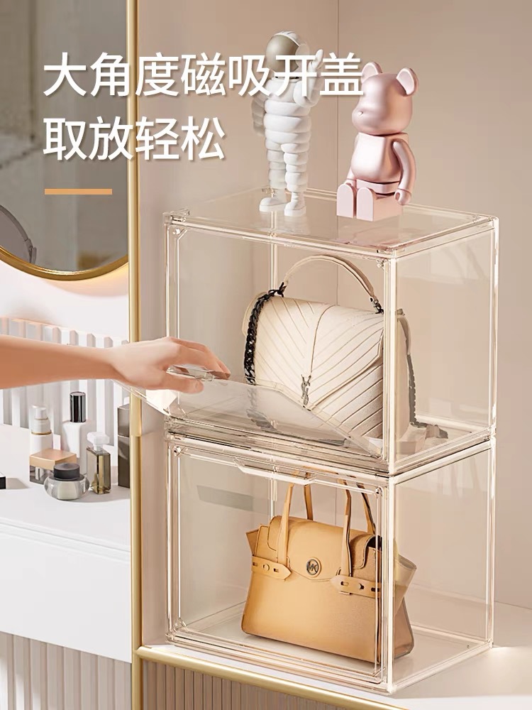 桌面可防尘大容量全透明化妆品收纳盒家用轻奢护肤化妆品收纳柜详情8